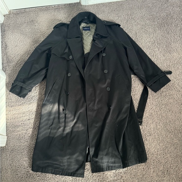 Vintage Classic Black rain Trench Coat - Picture 5 of 10